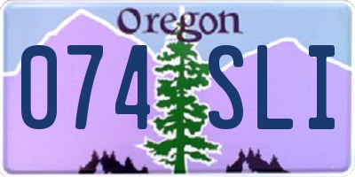 OR license plate 074SLI