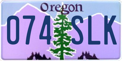 OR license plate 074SLK