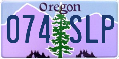 OR license plate 074SLP