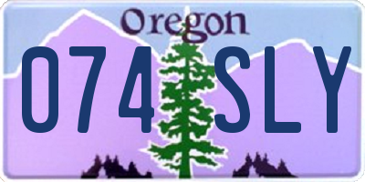 OR license plate 074SLY