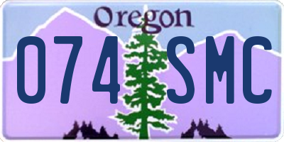 OR license plate 074SMC