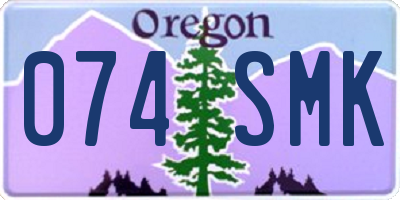 OR license plate 074SMK