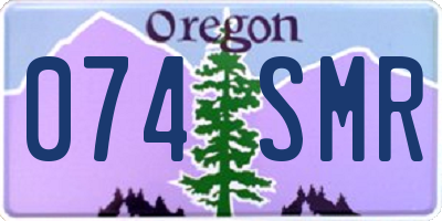 OR license plate 074SMR