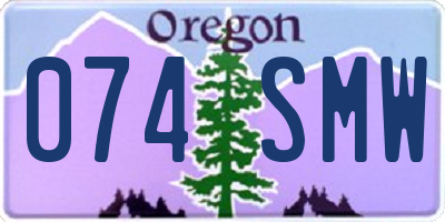 OR license plate 074SMW
