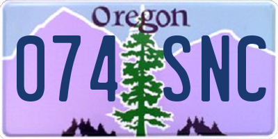 OR license plate 074SNC