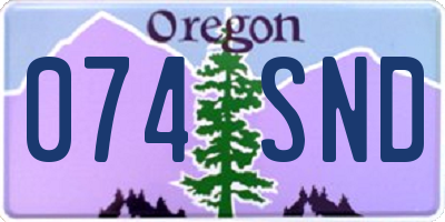 OR license plate 074SND