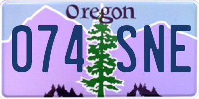 OR license plate 074SNE