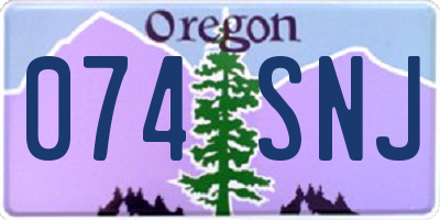 OR license plate 074SNJ