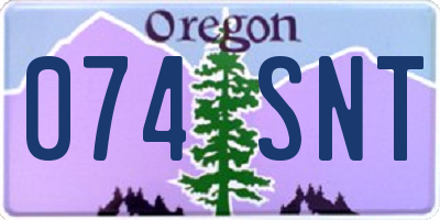 OR license plate 074SNT