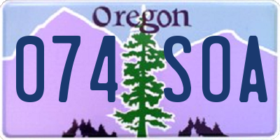 OR license plate 074SOA