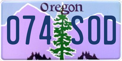 OR license plate 074SOD