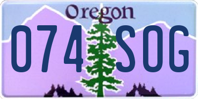 OR license plate 074SOG