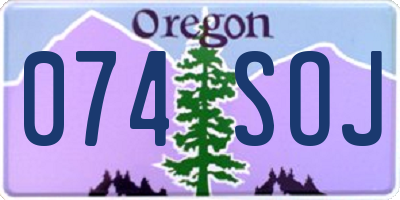 OR license plate 074SOJ
