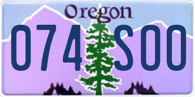 OR license plate 074SOO
