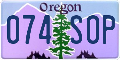 OR license plate 074SOP