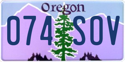 OR license plate 074SOV