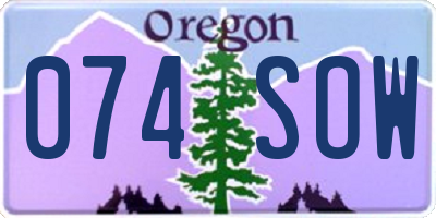 OR license plate 074SOW