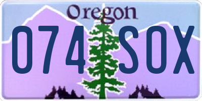 OR license plate 074SOX