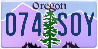 OR license plate 074SOY