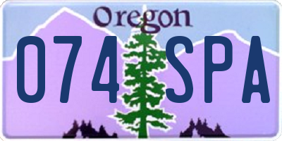 OR license plate 074SPA
