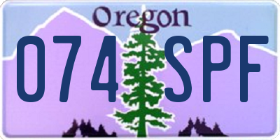 OR license plate 074SPF