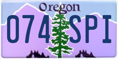 OR license plate 074SPI