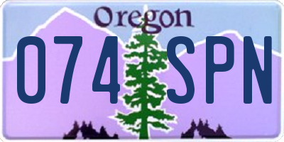 OR license plate 074SPN