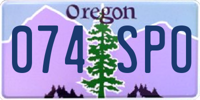 OR license plate 074SPO