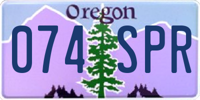 OR license plate 074SPR