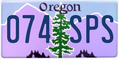 OR license plate 074SPS