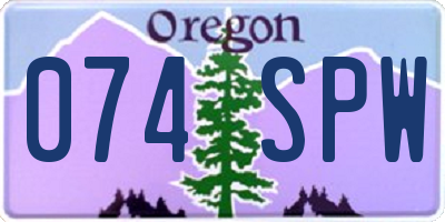 OR license plate 074SPW