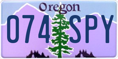 OR license plate 074SPY
