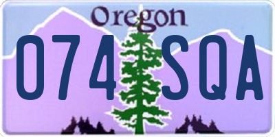OR license plate 074SQA