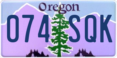 OR license plate 074SQK