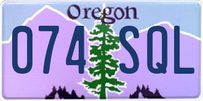 OR license plate 074SQL