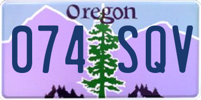 OR license plate 074SQV