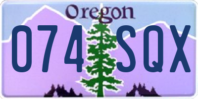 OR license plate 074SQX