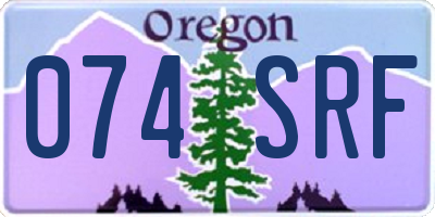 OR license plate 074SRF