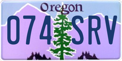 OR license plate 074SRV