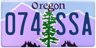 OR license plate 074SSA