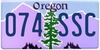 OR license plate 074SSC