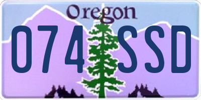 OR license plate 074SSD