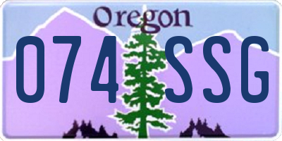 OR license plate 074SSG