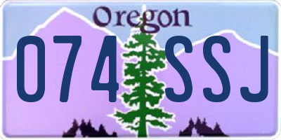 OR license plate 074SSJ