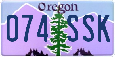 OR license plate 074SSK
