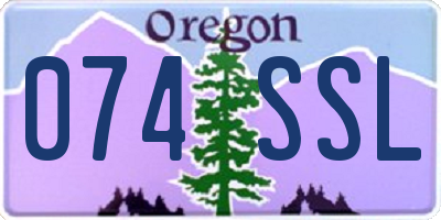 OR license plate 074SSL