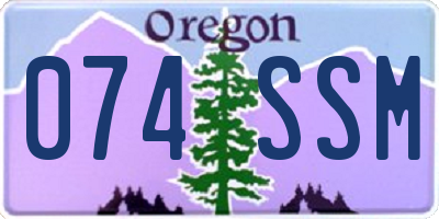 OR license plate 074SSM