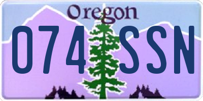 OR license plate 074SSN