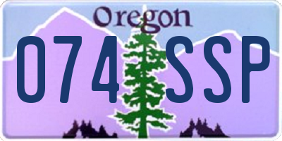 OR license plate 074SSP
