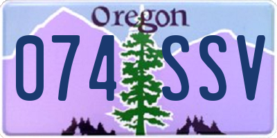OR license plate 074SSV